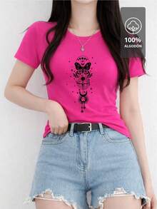 Camisa Estampada para Mujer MYSTIC BUTTERFLY - EDICIÓN ROMÁNTICA CELESTE |   100% - Rosa - Ver 7