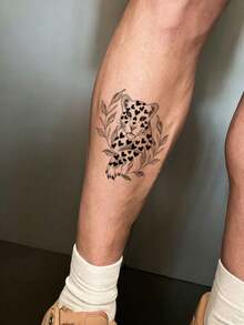 Men's Temporary Tattoo , 1 Sheet Cyberpunk Dark Series Black Heart & Tiger Small Pattern, Realistic & Customizable Tattoo Stickers, Perfect For Men's Fingers & Behind The Ear, Daily Wear Parties Festivals Music Festivals Themed Parties Concerts - Black - View 5