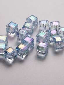 50/100顆 8mm彩色壓克力珠，適用於珠寶製作、手鍊製作套組、水晶珠，孔徑1.7mm，可用於製作手鍊、項鍊、耳環及DIY裝飾 - 淺藍色 - 查看 6