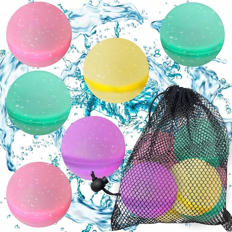 Swimming Pool Water Fight Silicone Water Balls, Water Balls, Magnetic Water Balls, Quick-Fill Magnetic Water Balls - 黃色 - 查看 1