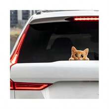 Cat Peeking Car Sticker, Cute Curious Cat Peek Eyes Decal, Funny Kawaii Automotive Exterior Decor, Waterproof UV Resistant, Easy Install, Black, Universal For Car Truck SUV Van Window Bumper - Phong cách - Xem 1