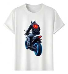 Muscle Freaks Biker T-Shirt Neon Racing Style - 白色 - 查看 11