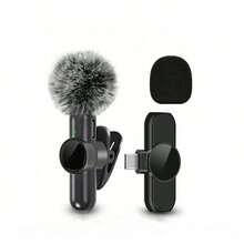 Wireless Lavalier Microphone For Smartphone, Plug-Play Wireless Microphone For Video/Audio Recording, Clip On Lapel Mic For Interview/Vlog/Teaching - Black - View 11