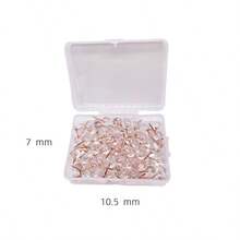 100 pièces de punaises mini transparentes couleur or rose, convenant pour le mur photo DIY au bureau/école, punaises décoratives transparentes pour tableau d'affichage, embellir le tableau mémo - 100 pièces/boîte - Voir 3