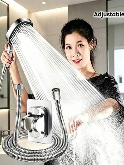 High Pressure Square Handheld Shower Head With Filter Cartridge, Large Panel Hydrotherapy Massage Showerhead With 3 Spray Modes, Handheld Shower Head For Shower Use Only, Wider Square Panel, ABS Plastic Material With Polished Surface, Easy Installation Bathroom Accessory, Fashionable Design, Suitable For Home, Hotel, Apartment, Shower Room And Gym Bathroom, Essential Accessory For Modern Bathroom And Stylish Sanitary Ware, Upgrade Your Bathroom And Provide Luxurious Bathing Experience, Ideal Choice For Bathroom Renovation