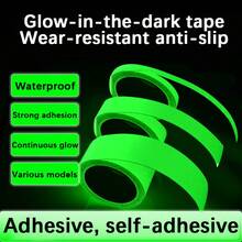 Glow-In-The-Dark Luminous Tape, Self-Adhesive Fluorescent Tape For Stairs, Stage, Warning Markers, Night Visibility - Green - View 1