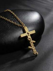 Dây chuyền mặt dây chuyền hình thánh giá vàng tối giản, thanh lịch, khắc tên theo yêu cầu, sang trọng, đa năng, trẻ trung và xinh đẹp, thích hợp làm quà sinh nhật, quà kỷ niệm, trang sức thiết kế riêng, phù hợp cho bạn bè, gia đình, người yêu, các buổi họp mặt và du lịch. - Nhiều màu - Xem 6