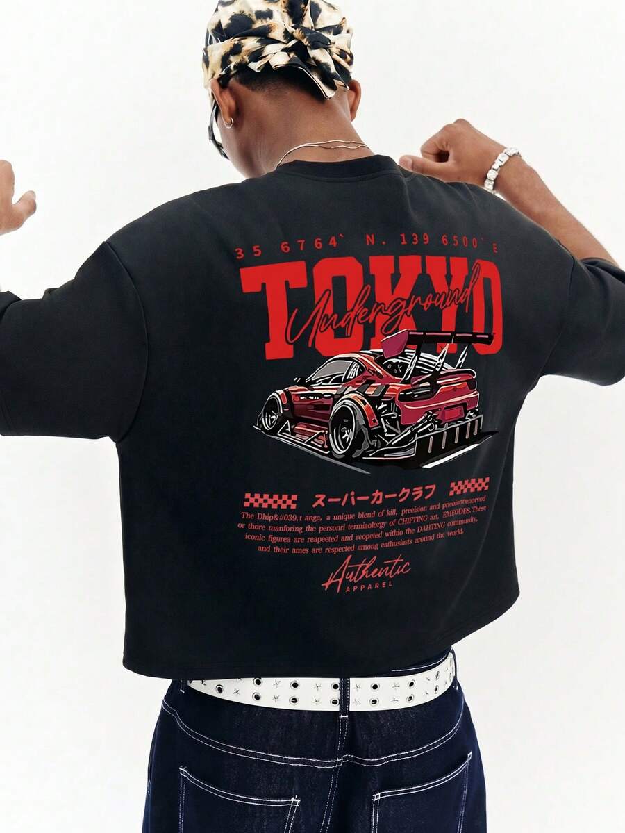 1pc Men's Fashionable Short Sleeve T-Shirt, Exquisite Design, Essential For Summer, Easy To Match, Showcase Your Style - Black - View 1