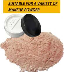 MEYIART Portable Loose Powder Container Makeup Case Travel Kit 30ml(1 Oz) Reusable Plastic Loose Compact Container DIY Makeup Powder Case With Sifter And Lined Screw Lid,Pack Of 4 - White - View 4