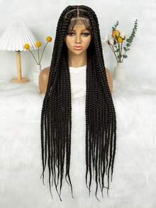 A ANYTIME High Quality HD Full Lace Large Braided Wig, Single Layer High Definition Full Lace Handmade Large Corn Braid Wig, Large Partition Braided Headband Wig, Goddess Fashion Wig - Multicolor - View 8