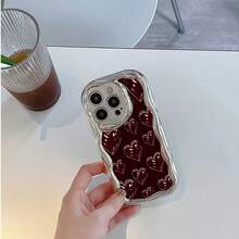 Tema de amor de corazón rojo oscuro brillantefunda de teléfono Fundas compatibles con ,Apple,VIVO,OPPO,,, y Honor.Fabricadas en silicona TPU,ofrecen protección contra golpes y caídas.regalos para mamá - Plateado - Ver 5