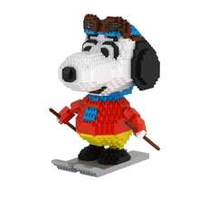 SNOOPY 史努比花生漫画滑雪造型微粒积木单包，1000+块，益智拼装3D模型，成人减压收藏桌面摆件玩具 - 彩色 - 查看 1