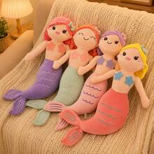 45cm/60cm 可愛美人魚童話主題絨毛玩具 柔軟填充美人魚靠墊 適合兒童房裝飾 理想的兒童生日禮物 適合感恩節禮物、聖誕禮物、情人節禮物 - 彩色 - 查看 1