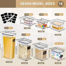 Storage Boxes 16 Set, Storage Box Kitchen Airtight Plastic Container With Lid, Storage Jars For Storage Of Noodles, Cereal, Rice, Flour, And For Feed Pets.Can Be Developed For Multiple Purposes. - View 4