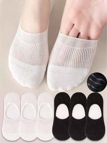 1/2/4/6/10 Pairs Women's Non-Slip No-Show Socks, Breathable Shallow Invisible Socks Suitable For Various Shoes - Multicolor - View 5
