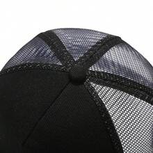 1pc FASHION Solid Color Mesh Snapback Hat, Punk Rock Hip Hop Style Distressed Vintage Portable Baseball Cap - A - View 4