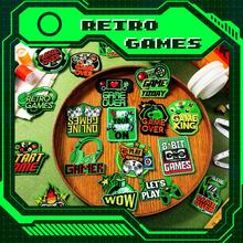 3/24/40 piezas Parches bordados con píxeles de videojuegos, parches de reparación de costura con apliques retro de juegos para ropa, mochilas, niños, jugadores, manualidades - Juegos electrónicos ecológicos - Ver 2