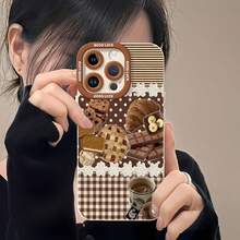Café temático de postres Brown Parisfunda de teléfono Fundas compatibles con ,Apple,VIVO,OPPO,,, y Honor.Fabricadas en silicona TPU,ofrecen protección contra golpes y caídas.regalos para mamá - Blanco - Ver 6