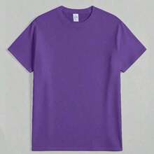 Conjuntos de Vacaciones para Mujer, Camiseta con Estampado de Conchas Marinas y Palmeras para la Playa, Camiseta Casual de Manga Corta para Mujer, Ropa de Mujer, Holgada y Cómoda, Ropa de Verano para Vacaciones de Mujer - Morado - Ver 3