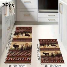 1pc Vintage Floral Pattern Printed Rug, Long Doormat Series, Indoor Entrance Mat, Bedroom Bedside Mat, Kitchen Mat, Suitable For Living Room, Laundry Room, Bathroom - Multicolor - View 15