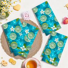 1 pieza/2 piezas/4 piezas Paños de cocina de poliéster, estampado de lima fresca y floral, tela suave, absorbente y de secado rápido, lavable y reutilizable, adecuado para la limpieza de la cocina y la decoración del hogar - Multicolor - Ver 13