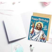 1 buah Kartu Ucapan Lucu, Ucapan Selamat Ulang Tahun Dekoratif Unik untuk Pria, Wanita, Keluarga, Cetakan Berkualitas Tinggi, Termasuk Amplop, Hadiah Personalisasi Sempurna untuk Perayaan Ulang Tahun ke-40, ke-50, ke-60 - Amplop putih - View 3