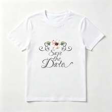 Flor Acuarela Rosa Playera de Algodón Blanca con Diseño Elegante - Blanco - Ver 1