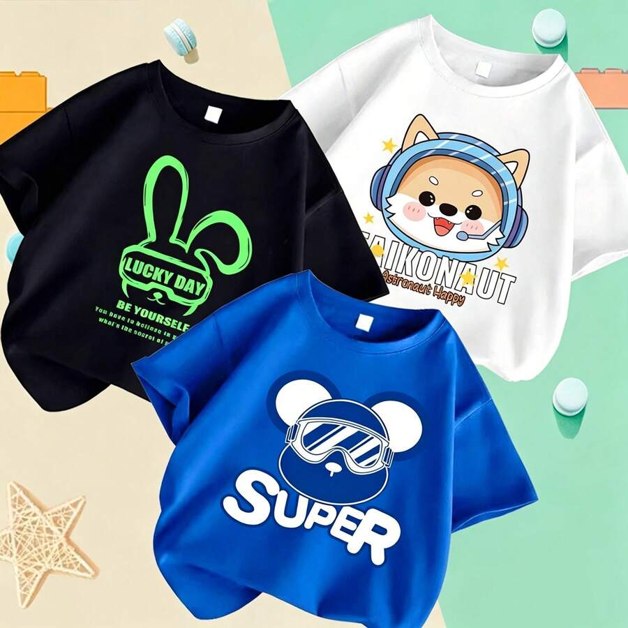 3 estilos de camisetas holgadas con estampado vintage para mujer, y versátil top casual de manga corta para verano. Estilo español, casual de verano, urbano, transpirable, suave, duradero, ecológico, 100% algodón puro, cómoda, estampada, holgada y de talla grande.Camiseta de algodón.Camiseta casual.Orden de exportación original.Camiseta básica de color sólido para mujer, transpirable, pedido de exportación, talla grande, corte holgado, estilo minimalista para parejas, Y2K, camiseta casual. - Negro - Ver 1