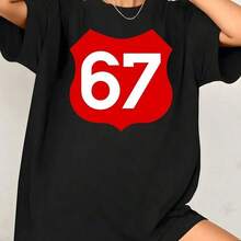 1 Piece Women's Vintage Music Inspired Portrait Graphic Print T-Shirt, Casual Loose Fit, 100% Cotton, Crew Neck. - 黑色4 - 查看 12