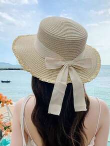 Customized Straw Hat With Embroidered Name, Summer Sun Protection Hat, Fashion Hat, Couples Hat, Unique Summer Style, Handmade Embroidery, Tight And Neat Stitching, Vibrant Colors, One-Of-A-Kind Embroidered Hat, Durable Straw Hat, Convenient To Carry, Suitable For Travel, Sun Protection, Singles Party Gift, Birthday Gift, Valentine's Day Gift - Multicolor - View 11