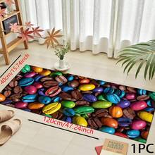 1pc Colorful Coffee Bean Pattern Printed Rug Series, Long Doormat, Indoor Entrance Mat, Bedroom Bedside Mat, Kitchen Mat, Suitable For Living Room, Laundry Room, Bathroom - Multicolor - View 15
