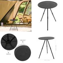 INOOMP Mesa Plegable Portátil Redonda para Camping y Picnic Pequeña Tamaño Ajustable Estructura Estable y Ligera para Exterior Barbacoas y Actividades Al Aire Libre - como en la imagen - Ver 1