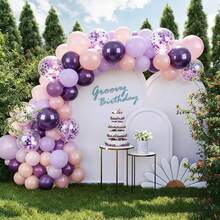 33pcs 10/12 Inch Pink & Purple Latex Balloons Set - Metallic Purple, Purple, Purple Foil Party Balloons With Ribbon, Suitable For Dream Party, Bridal Shower, Birthday, Wedding - Set - View 6