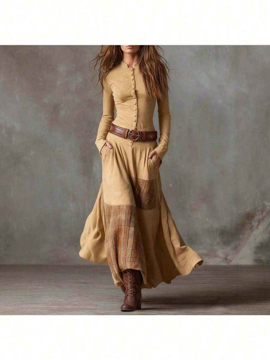 Women Long Dresses - Yellow - View 1