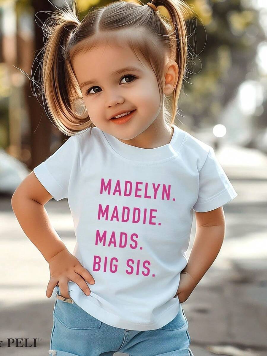 Camiseta Personalizada con Apodo para Niñas, Camisetas Personalizadas, Camisetas para Niños Pequeños y Jóvenes, Camiseta de Manga Corta de Verano para Mujer, Camisetas Casuales de Cuello Redondo Lisas y Estampadas, Blusas Cómodas de Algodón Suave de Primera Calidad, Ropa Holgada y Casual de Estilo Urbano - Blanco - Ver 1