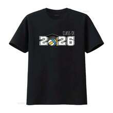 Camisetas de Algodón de Lujo con Estampado Gráfico de la Clase de 2026 para Hombre y Mujer, Manga Corta, Ropa de Moda Urbana de Verano - Negro 9 - Ver 11