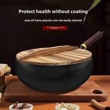 1pc Potbelly Cast Iron Pan with Lid, Multipurpose Frying And Searing, Splash-Resistant Design, Rust-Proof Durable Construction And Even Heat Distribution, Pans for Cooking - Übersicht 8