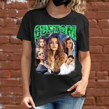 Your T-Shirt With Personalized Text, Custom Your Own Bootleg Shirts, Custom Bootleg Rap Tee, Birthday Gift - 黃色 - 查看 2
