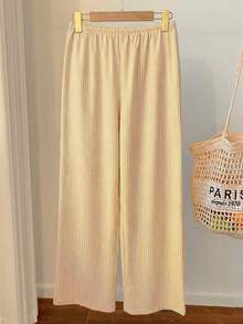 Pantalones a rayas rosas para mujer, vacaciones de verano - Amarillo - Ver 2