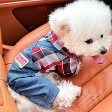 PETCIRCLE 1件宠物服装，欧美风格，适合小型犬和幼犬，可爱舒适的胸背带裤 - 彩色 - 查看 12