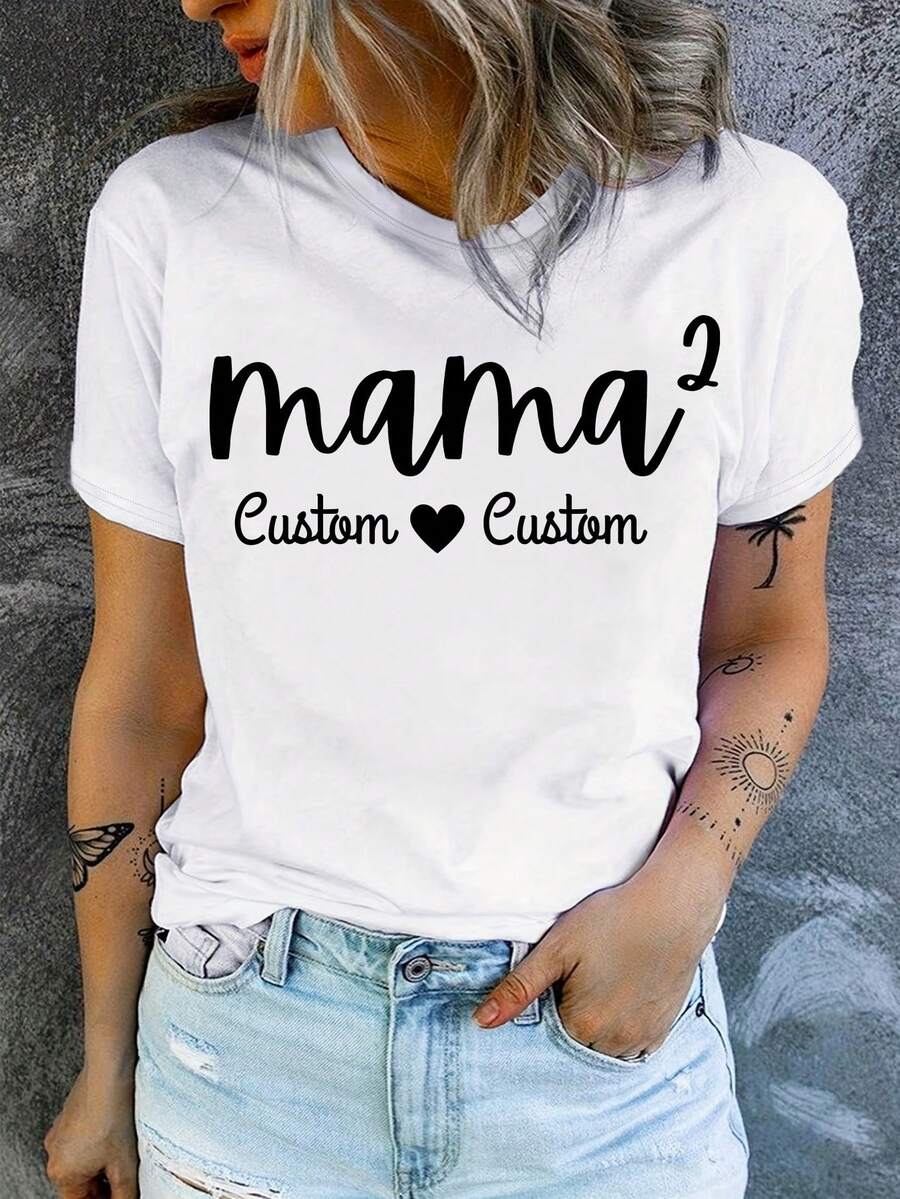 Ropa personalizada de manga corta para mujer - Blanco - Ver 1