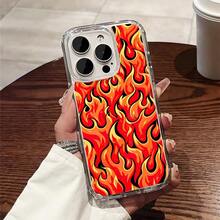Funda para teléfono - Funda magnética para teléfono. 1 funda para teléfono con diseño de llama, compatible con Apple  17 16 15 14 13 12 11 PRO MAX. Funda para teléfono a prueba de golpes y caídas, moderna y elegante, se puede regalar a amigos. - transparente - Ver 2