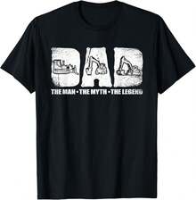 Camiseta unisex para hombre con diseño de operador de maquinaria pesada. Regalo ideal para papás. - Negro - Ver 1