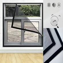 Black Hook And Loop Mosquito Netting, Insect Repellent Window Screen, Mesh Window Screen, Mosquito Net, Enhanced Mosquito Net. Multiple Sizes Available. Summer Essential. - Screen Windows - View 6