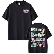 Camisetas Estampadas con el Álbum de la Banda de Rock Latin Mafia para Hombres y Mujeres, Camisetas de Alta Calidad 100%, Moda con Estilo - Negro - Ver 6