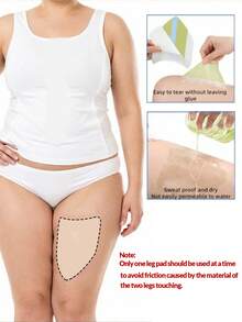 10/20/30pcs Transparent Shield-Shaped Inner Thigh Pads, Invisible Anti-Sweat Anti-Chafing Leg Pads, Suitable For Multiple Areas, Elastic Leg Protection Pads To Prevent Friction - Multicolor - View 2