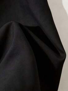 Vestido de línea A con decoración de cadena de perlas y mangas acampanadas, adecuado para salidas diarias, citas, fiestas, graduaciones, vacaciones y el Día de San Valentín - Negro - Ver 7