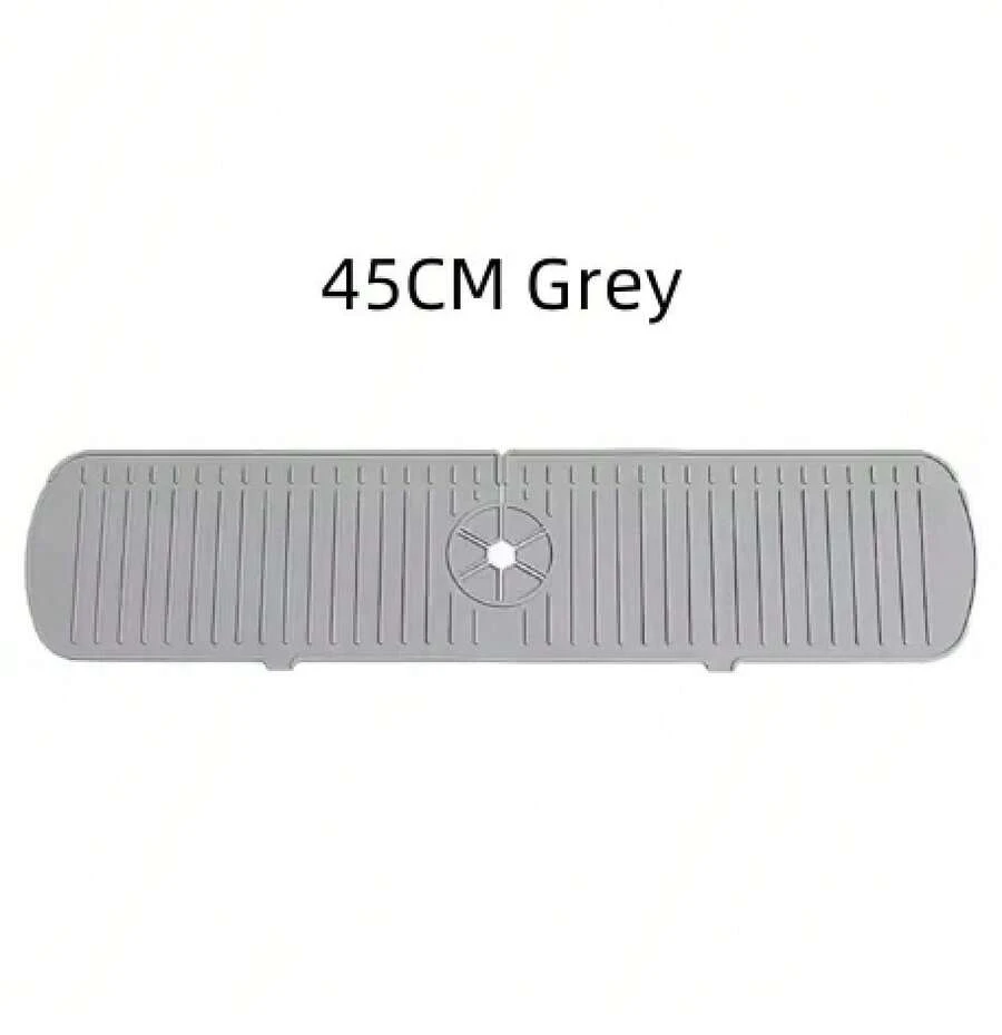 Silicone Mat To Catch Tap Water, Splash-Proof Drain Mat For Kitchen Sink, Non-Slip, Anti-Overflow, Quick-Drying Absorbent Mat, Water-Blocking Board For Sink Countertop - 45CM Grey - View 1