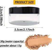 MEYIART Portable Loose Powder Container Makeup Case Travel Kit 30ml(1 Oz) Reusable Plastic Loose Compact Container DIY Makeup Powder Case With Sifter And Lined Screw Lid,Pack Of 4 - White - View 5