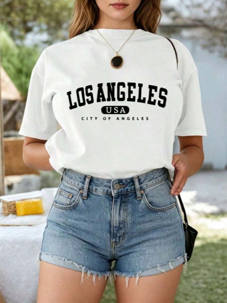 100% algodón puro, transpirable y agradable para la piel. Diseño clásico de cuello redondo, corte ajustado y adecuado para todo tipo de cuerpos. Estampado de moda con estilo minimalista y de alta calidad. Diseño unisex perfecto para conjuntos de pareja, ideal para el transporte diario, citas, ocio y ropa urbana - versátil y atemporal. - Blanco - Ver 1